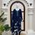 navy blue color thread work silk blend salwar kameez set