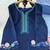 navy blue color thread work silk blend salwar kameez set