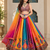 Multicolor Digital Print Mirror Work Georgette Lehenga Choli