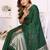 green satin bandhej printed saree with blouse