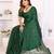 green satin bandhej printed saree with blouse