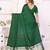 green satin bandhej printed saree with blouse