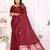 maroon satin bandhej printed saree with blouse