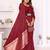 maroon satin bandhej printed saree with blouse