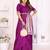 purple satin bandhej printed saree with blouse