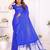r blue satin bandhej printed saree with blouse
