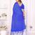 r blue satin bandhej printed saree with blouse