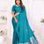 teal satin bandhej printed saree with blouse
