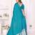 teal satin bandhej printed saree with blouse