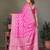 pink satin bandhej printed saree with blouse