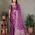 purple satin bandhej printed saree with blouse