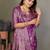 purple satin bandhej printed saree with blouse