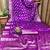 purple satin bandhej printed saree with blouse