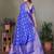 r blue satin bandhej printed saree with blouse