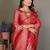 red satin bandhej printed saree with blouse