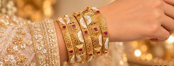 Multicolor copper bangles with bar stone & kundan     6 pcs 1