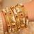 Multicolor copper bangles with bar stone & kundan     6 pcs