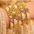 Multicolor copper bangles with bar stone & kundan     6 pcs