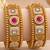 Multicolor copper bangles with bar stone & kundan     2 pcs
