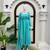 aqua blue color mirror handwork and latkan work faux georgette gown set