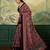 Maroon color digital print with mirror work chinon silk saree with blouse