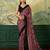 Maroon color digital print with mirror work chinon silk saree with blouse