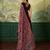 Maroon color digital print with mirror work chinon silk saree with blouse