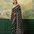 Black & White color digital print with mirror work chinon silk saree with blouse