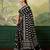 Black & White color digital print with mirror work chinon silk saree with blouse
