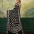 Black & White color digital print with mirror work chinon silk saree with blouse