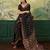 Black color digital print with mirror work chinon silk saree with blouse