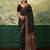 Black color digital print with mirror work chinon silk saree with blouse