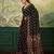 Black color digital print with mirror work chinon silk saree with blouse