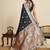 Black color embroidery with  zari work sartin silk saree with blouse