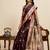 Maroon color embroidery with  zari work sartin silk saree with blouse