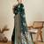 Dark green color embroidery with  zari work sartin silk saree with blouse