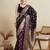 wine color embroidery with  zari work satin saree with blouse