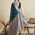 teal blue color embroidery with  zari work satin saree with blouse