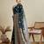 dark green color embroidery with  zari work satin saree with blouse
