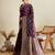 wine color embroidery with  zari work satin saree with blouse