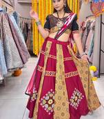 Marron Mirror Navratri Lehenga Choli With Dupatta