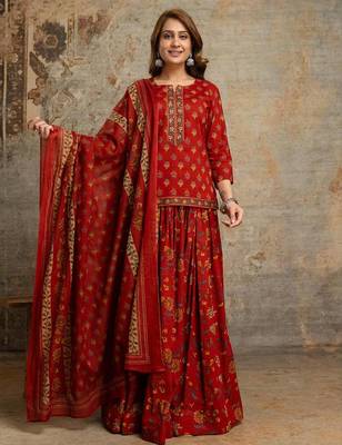Women’s Pure Cotton Printed 3 Piece Skirt Top Dupatta Set | Ethnic Wear 2
