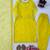 yellow color thread and lace work organza salwar kameez set