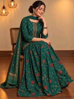 Women’s Pure Cotton Printed 3 Piece Skirt Top Dupatta Set | Ethnic Wear 2