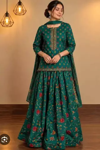 Women’s Pure Cotton Printed 3 Piece Skirt Top Dupatta Set | Ethnic Wear