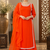 orange color beads and lace work crepe salwar kameez set