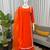 orange color beads and lace work crepe salwar kameez set