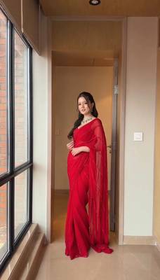 Red Georgette Saree 3