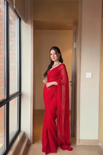 Red Georgette Saree