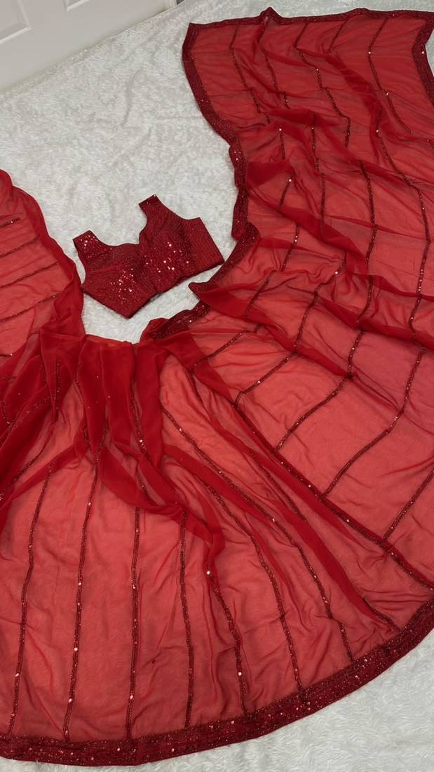 Red Georgette Saree